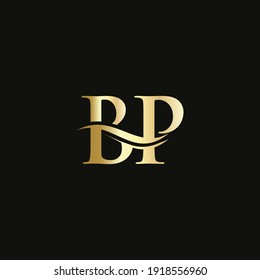 Premium Letter BP Logo Design with water wave concept. BP letter logo design with modern trendy