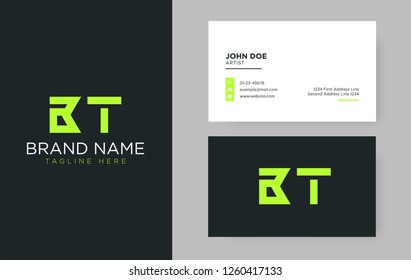 Premium letter BT logo with an elegant corporate identity template