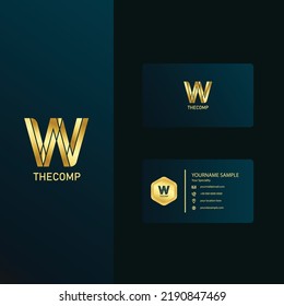 Premium letter A Business Card with golden design. Luxury vector logotype symbol with business card template. Elegant corporate identity.