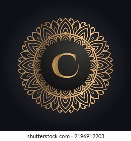 Premium letter C logo icon design. Luxury jewelry frame gem edge logotype. Beauty, Fashion, Spa icon logo design