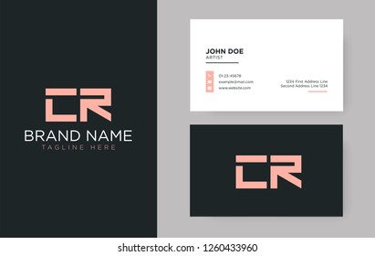 Premium letter CR logo with an elegant corporate identity template