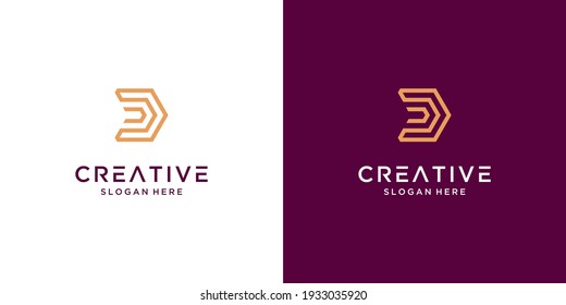 Inspiración en el diseño del logotipo de la letra D premium