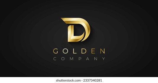 Premium Letter D Logo. Golden Logotype symbol template for Corporate identity.