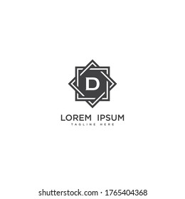 Premium letter D logo icon design. Luxury jewelry frame gem edge logotype. Print monogram initials stamp sign symbol