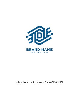 Premium letter D logo icon design. technology fast moving frame gem edge logotype. Print monogram initials stamp sign symbol