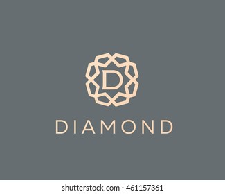 Premium letter D logo icon vector design. Luxury jewelry frame gem edge logotype. Print monogram initials stamp sign symbol.