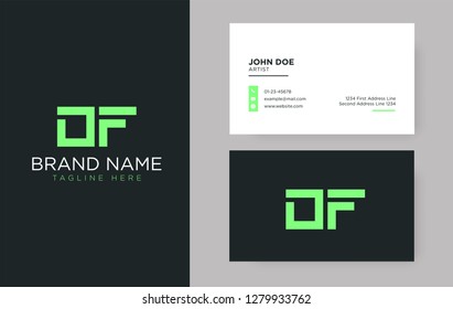 Premium letter DF logo with an elegant corporate identity template