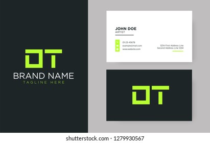 Premium letter DT logo with an elegant corporate identity template