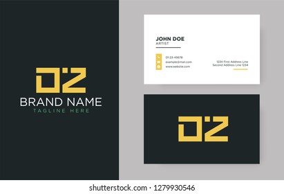 Premium letter DZ logo with an elegant corporate identity template