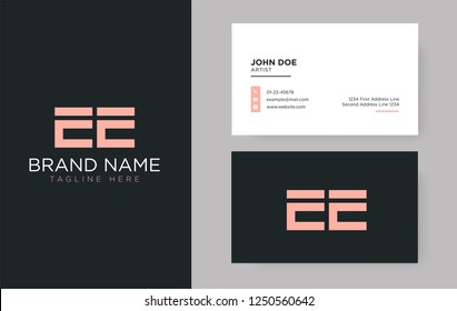 Premium letter EE logo with an elegant corporate identity template