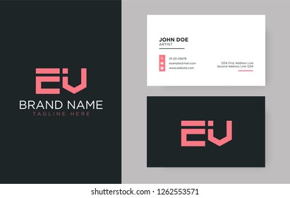 Premium letter EV logo with an elegant corporate identity template