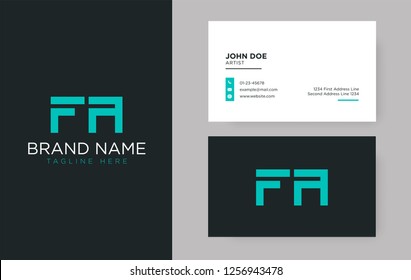 Premium letter FA logo with an elegant corporate identity template