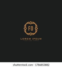 Premium letter FO logo icon design. Luxury jewelry frame gem edge logotype