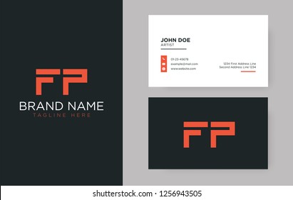 Premium letter FP logo with an elegant corporate identity template