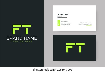 Premium letter FT logo with an elegant corporate identity template