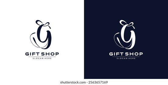 Premium letter G logo for Gift Shop, Gift Box, gift shop, gift box, ribbon logo design