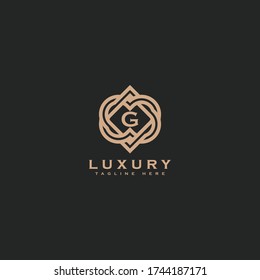 Premium letter G logo icon design. Luxury jewelry frame gem edge logotype. Print monogram initials stamp sign symbol