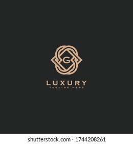 Premium letter G logo icon design. Luxury jewelry frame gem edge logotype. Print monogram initials stamp sign symbol