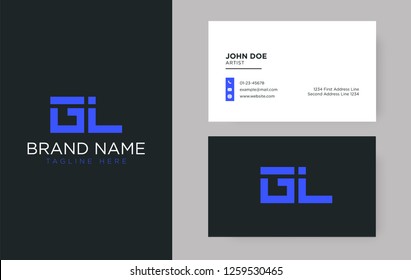 Premium letter GL logo with an elegant corporate identity template