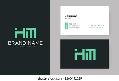 Premium letter HM logo with an elegant corporate identity template