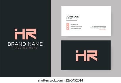 Premium letter HR logo with an elegant corporate identity template