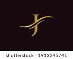 Premium Letter J Logo Design with water wave concept. J letter logo design with modern trendy. J logotype for luxury branding