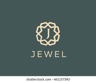 Premium letter J logo icon vector design. Luxury jewelry frame gem edge logotype. Print monogram initials stamp sign symbol.