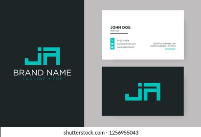 Premium letter JA logo with an elegant corporate identity template