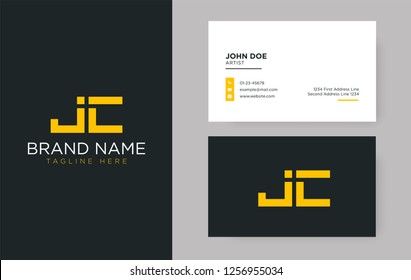 Premium letter JC logo with an elegant corporate identity template