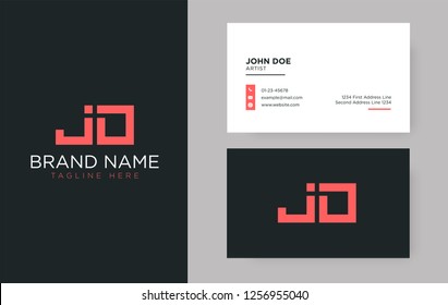Premium letter JD logo with an elegant corporate identity template