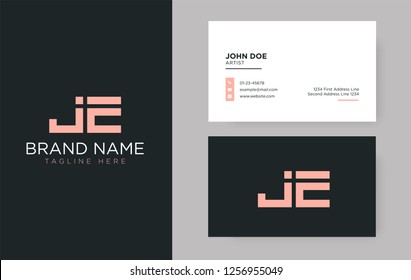 Premium letter JE logo with an elegant corporate identity template