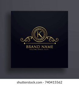 premium letter K brand logo concept design