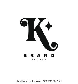 Premium letter K with star logo design vector for your brand or business