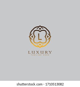 Premium letter L logo icon vector design. Luxury jewelry frame gem edge logotype. Print monogram initials stamp sign symbol.