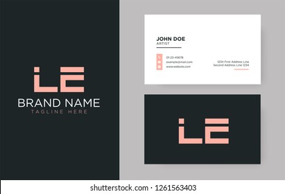 Premium letter LE logo with an elegant corporate identity template