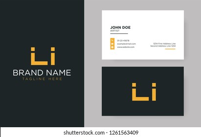 Premium letter LI logo with an elegant corporate identity template