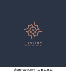 Premium letter A logo icon design. Luxury jewelry frame gem edge logotype. Print monogram initials stamp sign symbol