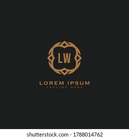 Premium letter LW logo icon design. Luxury jewelry frame gem edge logotype.