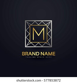 premium letter M logo in geometric shape style
