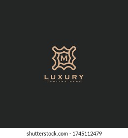 Premium letter M logo icon design. Luxury jewelry frame gem edge logotype. Print monogram initials stamp sign symbol