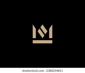 Premium letter M logo. Premium spa beauty salon cosmetics logo. Queen king sign. Vector illustration.