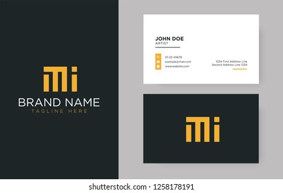 Premium letter MI logo with an elegant corporate identity template