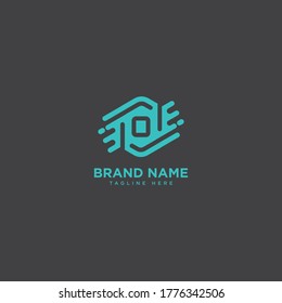 Premium letter O logo icon design. technology fast moving frame gem edge logotype. Print monogram initials stamp sign symbol