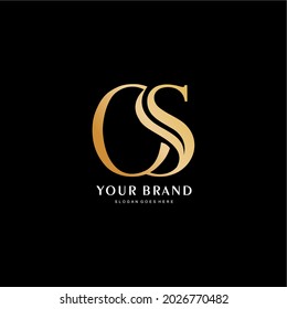 premium letter O and S logo. The initials of the yellow O and S logo are luxurious and simple