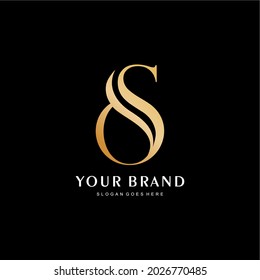 premium letter O and S logo. The initials of the yellow O and S logo are luxurious and simple