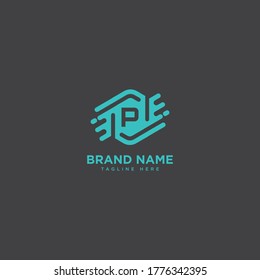 Premium letter P logo icon design. technology fast moving frame gem edge logotype. Print monogram initials stamp sign symbol