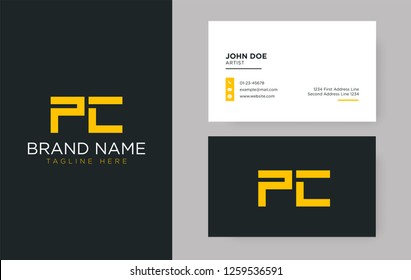 Premium letter PC logo with an elegant corporate identity template