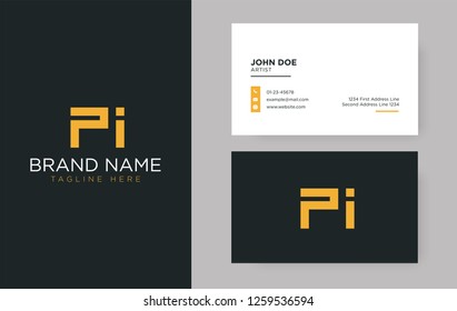 Premium letter PI logo with an elegant corporate identity template