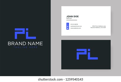 Premium letter PL logo with an elegant corporate identity template