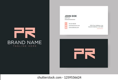 Premium letter PR logo with an elegant corporate identity template